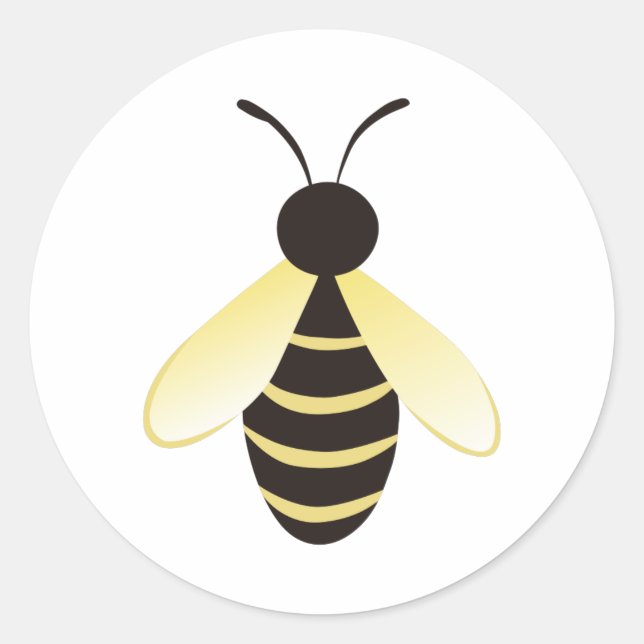 Small Bumble Bee Classic Round Sticker (Front)