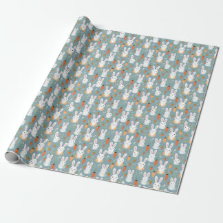 Small Bunnies and Flowers Wrapping Paper