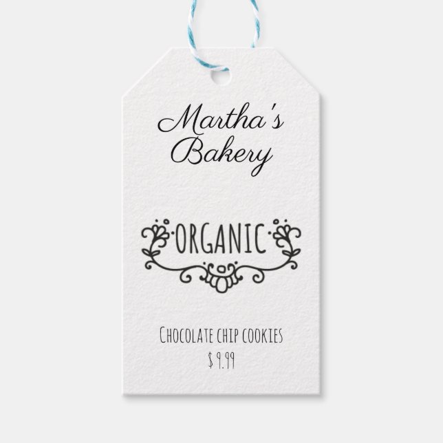 small business bakery organic food price tag (Front)