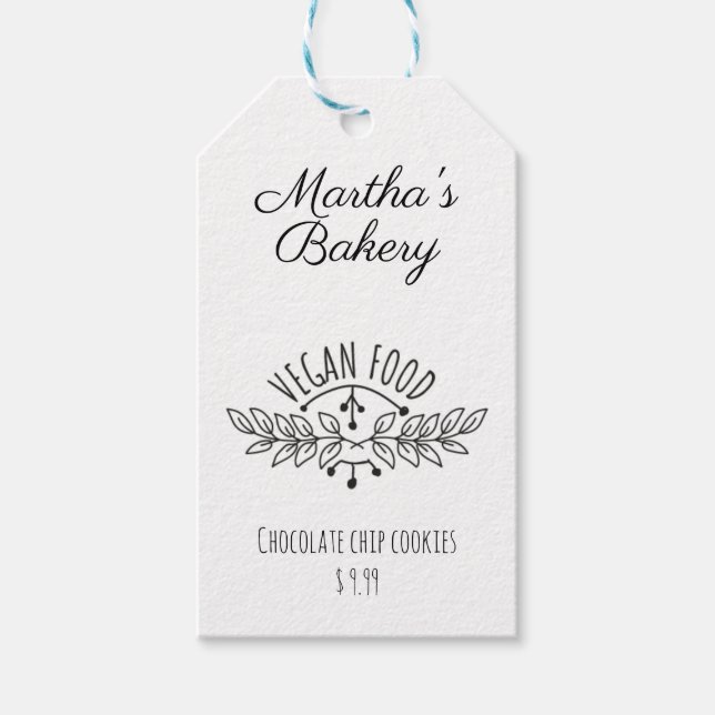 small business bakery vegan food price tag (Front)