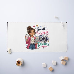 Small Business Big Dreams Entrepreneurial Girl Desk Mat