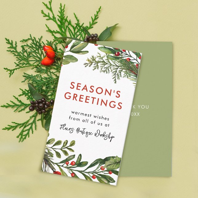 Small Business Christmas Festive Wreath Business Card (Small Business Christmas Festive Wreath Business Card)