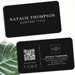 Small Business Cool QR Code With Logo Designer Card