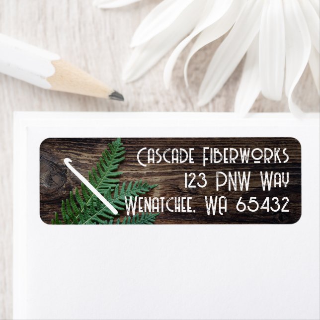 Small Business Crochet Hook Return Address Label (Insitu)