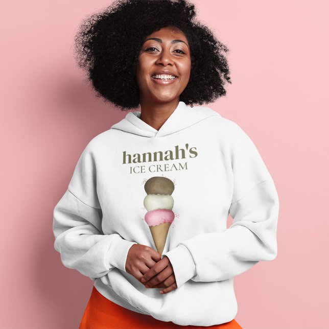 Small Business Custom Ice Cream Shop Hoodie (Ice Cream Shop Business Sweatshirt)