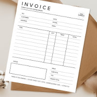 Small Business Custom Invoice Minimalist Receipt