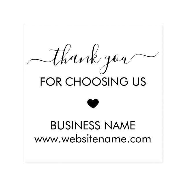 Small Business Custom Thank You Rubber Stamp (Design)