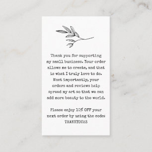 Small Business Customer Discount Coupon Business Card