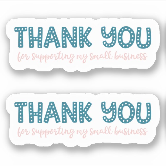 Small Business Cute Modern Thank You Stickers (Front)