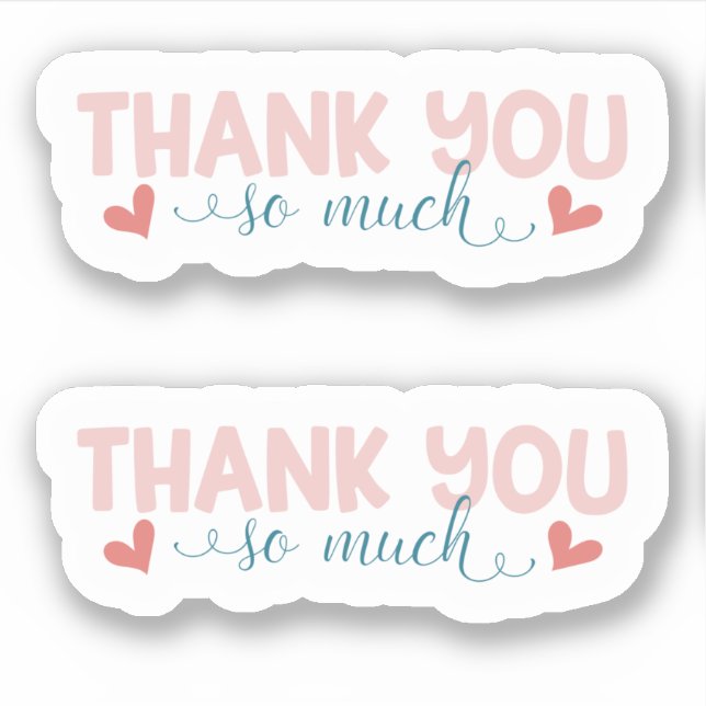 Small Business Cute Modern Thank You Stickers (Front)