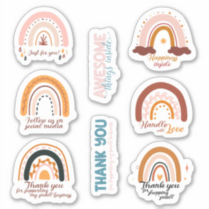 Small Business Cute Rainbow Thank You Stickers