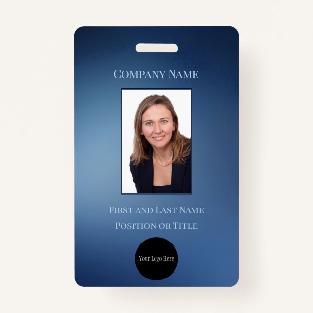 Small Business Employee ID Photo Logo ID Badge (Front)