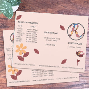 Small Business Floral Tri-Fold Price List Brochure