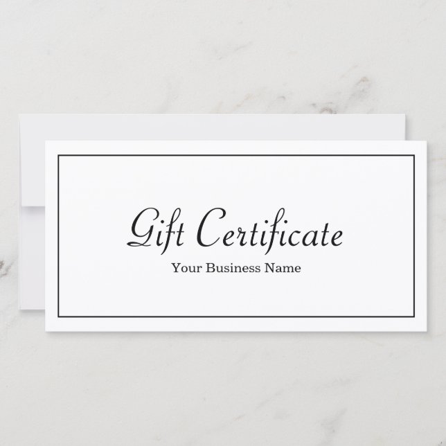 Small Business Gift Certificate Card (Front)