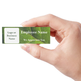 Small Business Green Leaf Company Identification Name Tag