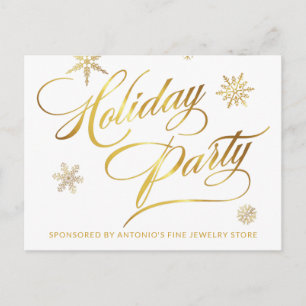 Small Business Holiday Sale Promotion Faux Foil Postcard