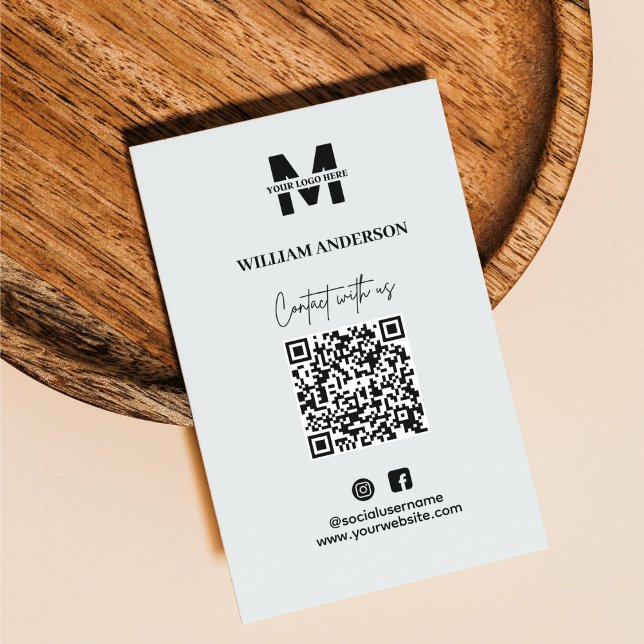 Small Business Instagram Facebook QR Code Modern Card (Creator Uploaded)