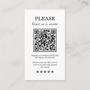 Small Business Leave A Review Business Card