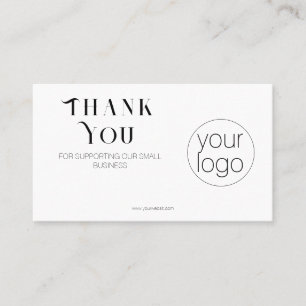 Small Business Logo Thank You QR Card