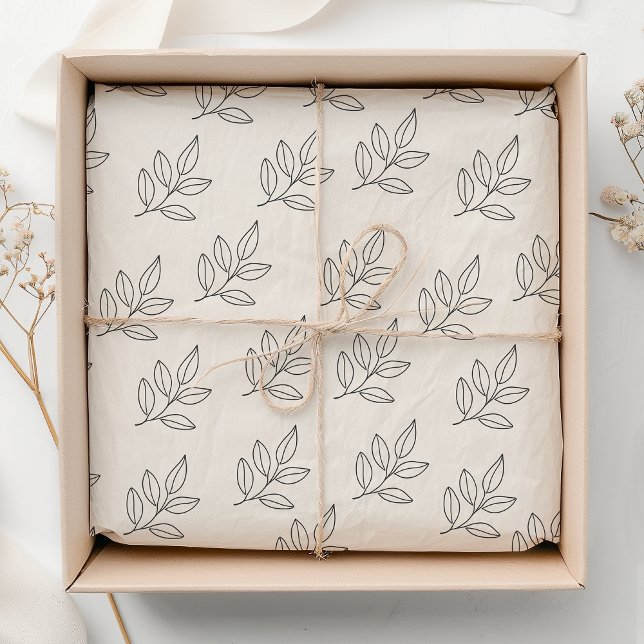 Small Business Minimalist Botanical Cream  Tissue Paper (Creator Uploaded)