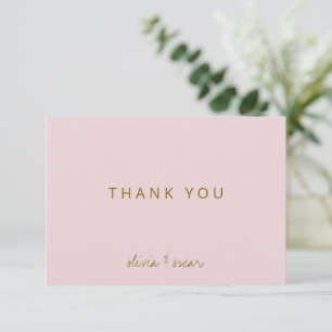Small Business Minimalist Script Pastel Blush Pink Thank You Card