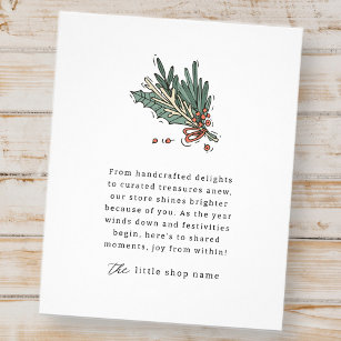 Small Business Modern Minimalist Holiday Thank You Flyer