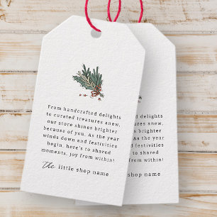 Small Business Modern Minimalist Holiday Thank You Gift Tags