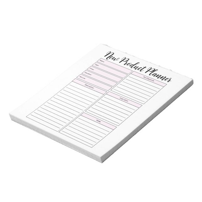 Small Business New Product Planner Notepad (Rotated)