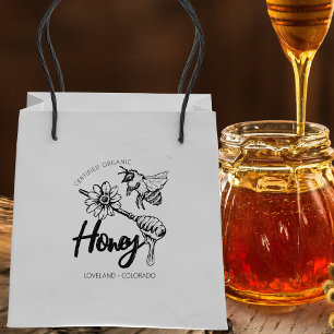 Small Business Organic Honey Packaging Rubber Stamp