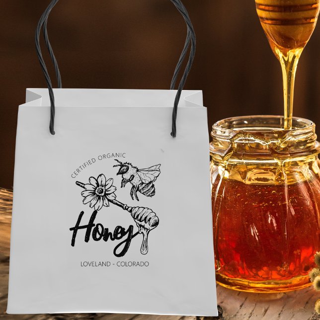 Small Business Organic Honey Packaging Rubber Stamp (Creator Uploaded)
