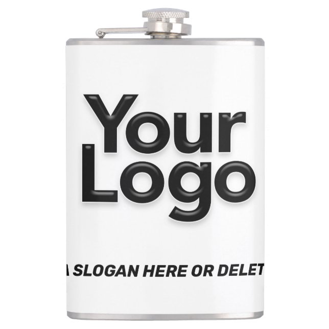 Small Business Owner Logo Promotional Marketing Hip Flask (Front)