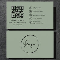 Small Business Owner Sage Green Logo QR Code 
