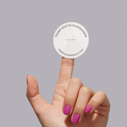 Small Business Packaging Custom Logo Branded Classic Round Sticker