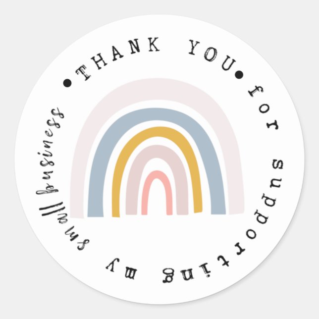 small business, packaging, rainbow packaging, classic round sticker (Front)