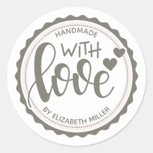 Small Business Personalised Handmade with Love Classic Round Sticker