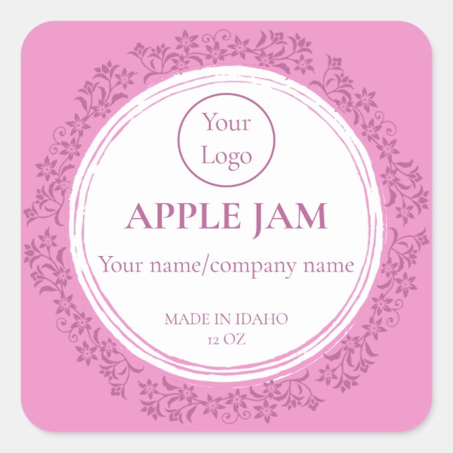 Small Business Product Label Custom Jam Jelly (Front)