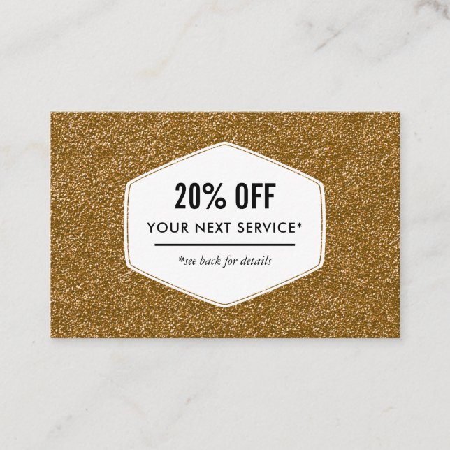 Small business promotional discount card (Front)