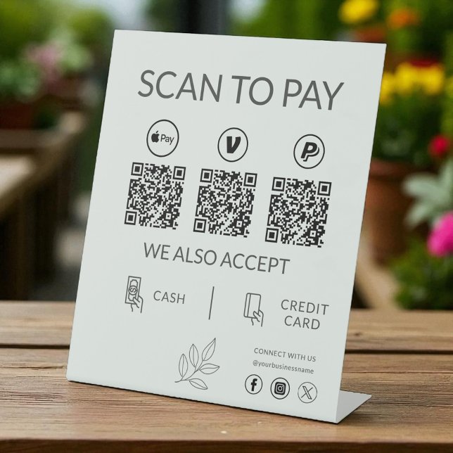 Small Business QR Code Payment - Scan to Pay Pedestal Sign (Creator Uploaded)