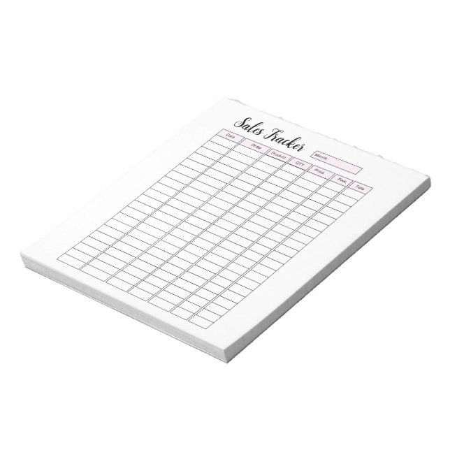 Small Business Sales Tracker Notepad (Rotated)