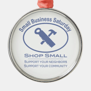 Small Business Saturday - Hardware blue Metal Tree Decoration
