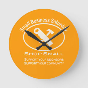 Small Business Saturday Hardware (white) Round Clock