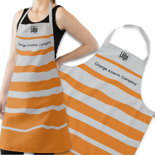 Small Business Signage Logo Name Grey Orange Apron