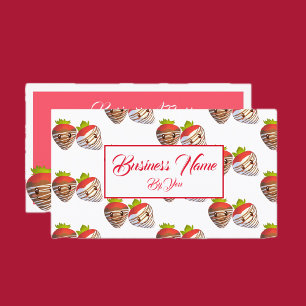 Small Business Strawberry Sweets Shop Business Card