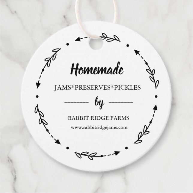 Small business supplies packaging tag arrow wreath (Front)