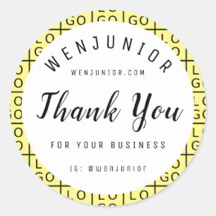 Small Business Thank You Appreciation Logo Adv Classic Round Sticker