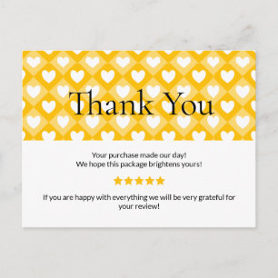 Small Business Thank You Card   Handmade Style Yel