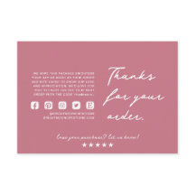 Small Business Thank You Card – Order Appreciation