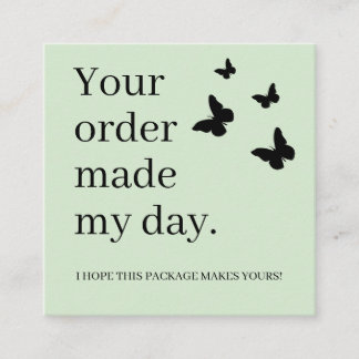 Small Business Thank You Customer Appreciation Square Business Card