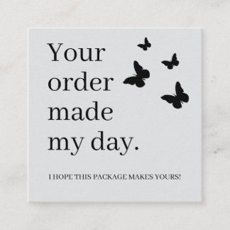 Small Business Thank You Customer Appreciation Square Business Card