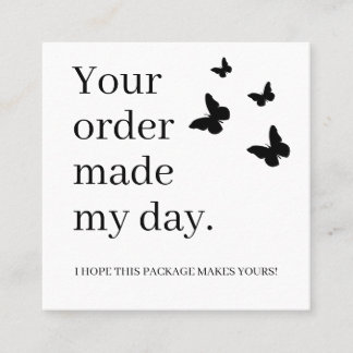 Small Business Thank You Customer Appreciation Square Business Card